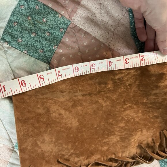 Vintage Milton Faux Suede Cowboy Fringe Pants Boys Halloween Baby Costume Brown - Picture 6 of 7